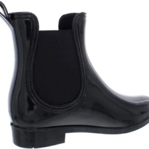 INC International Concepts Raelynn Ankle Boots Glossy Black Rain Boot 10 - Picture 2 of 4